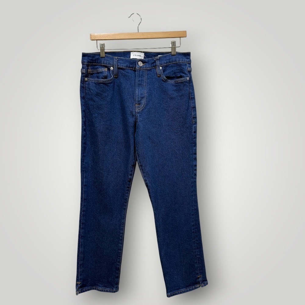 FRAME Le High Straight Adele Dark Indigo Jeans High Rise Size‎ 31